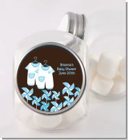 Twin Little Boy Outfits - Personalized Baby Shower Candy Jar