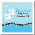 Twin Little Boy Outfits - Personalized Baby Shower Card Stock Favor Tags thumbnail