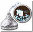 Twin Little Boy Outfits - Hershey Kiss Baby Shower Sticker Labels thumbnail