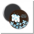 Twin Little Boy Outfits - Personalized Baby Shower Magnet Favors thumbnail