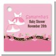 Twin Little Girl Outfits - Personalized Baby Shower Card Stock Favor Tags thumbnail