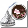 Twin Little Girl Outfits - Hershey Kiss Baby Shower Sticker Labels thumbnail