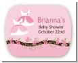Twin Little Girl Outfits - Personalized Baby Shower Rounded Corner Stickers thumbnail