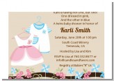 Twin Little Outfits 1 Boy and 1 Girl - Baby Shower Petite Invitations