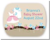 Twin Little Outfits 1 Boy and 1 Girl - Personalized Baby Shower Rounded Corner Stickers