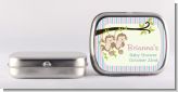 Twin Monkey 1 Girl and 1 Boy - Personalized Baby Shower Mint Tins Twin Monkey 1 Girl and 1 Boy - Personalized Baby Shower Mint Tins