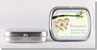 Twin Monkey 1 Girl and 1 Boy - Personalized Baby Shower Mint Tins