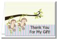 Twin Monkey 1 Girl and 1 Boy - Baby Shower Thank You Cards thumbnail