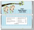 Twin Monkey Boys - Personalized Baby Shower Candy Bar Wrappers thumbnail