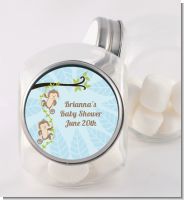 Twin Monkey Boys - Personalized Baby Shower Candy Jar