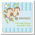 Twin Monkey Boys - Personalized Baby Shower Card Stock Favor Tags thumbnail