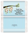 Twin Monkey Boys - Personalized Popcorn Wrapper Baby Shower Favors thumbnail