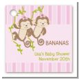 Twin Monkey Girls - Personalized Baby Shower Card Stock Favor Tags thumbnail
