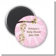 Twin Monkey Girls - Personalized Baby Shower Magnet Favors thumbnail