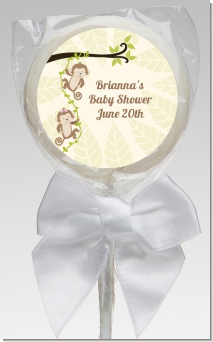 Twin Monkey - Personalized Baby Shower Lollipop Favors