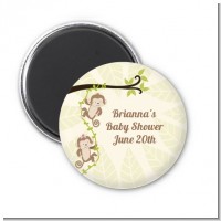Twin Monkey - Personalized Baby Shower Magnet Favors