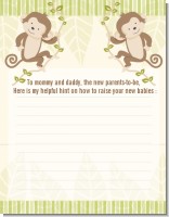 Twin Monkey - Baby Shower Notes of Advice