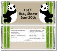 Twin Pandas - Personalized Baby Shower Candy Bar Wrappers thumbnail