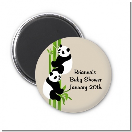 Twin Pandas - Personalized Baby Shower Magnet Favors