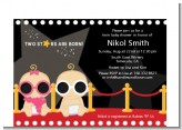 Twin Stars Are Born Hollywood - Baby Shower Petite Invitations
