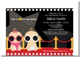 Twin Stars Are Born Hollywood - Baby Shower Petite Invitations