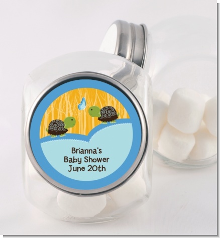 Twin Turtle Boys - Personalized Baby Shower Candy Jar
