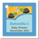 Twin Turtle Boys - Personalized Baby Shower Card Stock Favor Tags