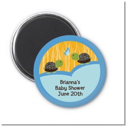 Twin Turtle Boys - Personalized Baby Shower Magnet Favors