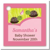 Twin Turtle Girls - Personalized Baby Shower Card Stock Favor Tags