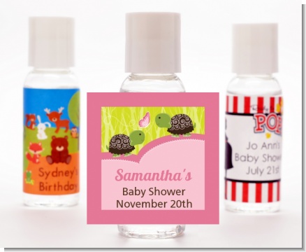 Twin Turtle Girls - Personalized Baby Shower Hand Sanitizers Favors