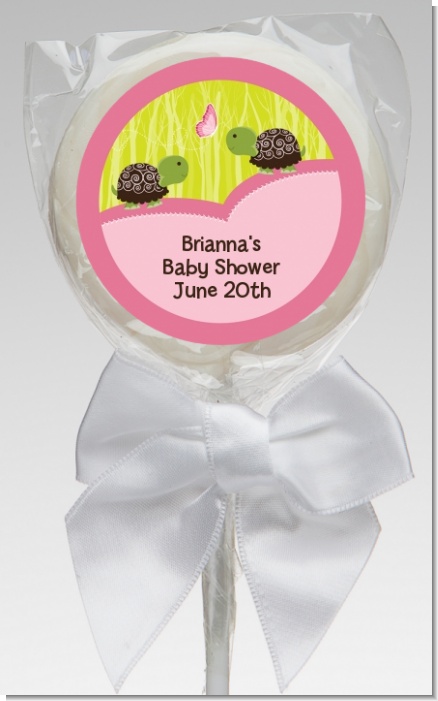 Twin Turtle Girls - Personalized Baby Shower Lollipop Favors