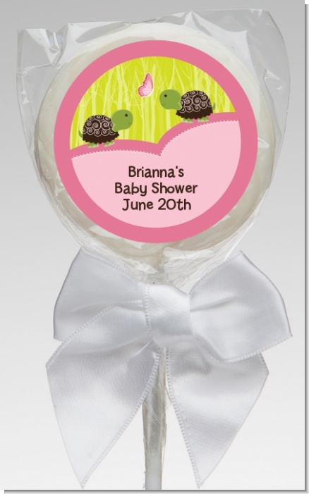 Twin Turtle Girls - Personalized Baby Shower Lollipop Favors