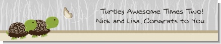 Twin Turtles - Personalized Baby Shower Banners