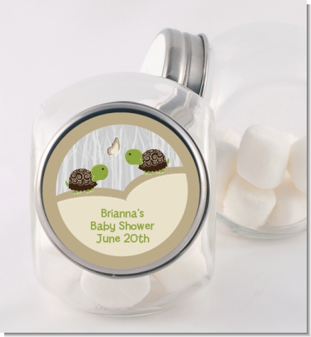 Twin Turtles - Personalized Baby Shower Candy Jar