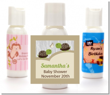 Twin Turtles - Personalized Baby Shower Lotion Favors