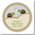 Twin Turtles - Round Personalized Baby Shower Sticker Labels thumbnail