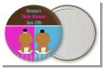 Twin Babies 1 Boy and 1 Girl African American - Personalized Baby Shower Pocket Mirror Favors thumbnail
