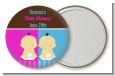 Twin Babies 1 Boy and 1 Girl Asian - Personalized Baby Shower Pocket Mirror Favors thumbnail