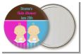 Twin Babies 1 Boy and 1 Girl Caucasian - Personalized Baby Shower Pocket Mirror Favors thumbnail