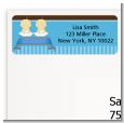 Twin Baby Boys Asian - Baby Shower Return Address Labels thumbnail