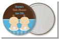 Twin Baby Boys Caucasian - Personalized Baby Shower Pocket Mirror Favors thumbnail
