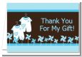 Twin Little Boy Outfits - Baby Shower Thank You Cards thumbnail