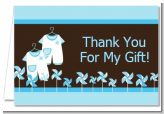 Twin Little Boy Outfits - Baby Shower Thank You Cards