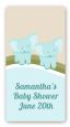 Twin Elephant Boys - Custom Rectangle Baby Shower Sticker/Labels thumbnail