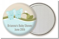 Twin Elephant Boys - Personalized Baby Shower Pocket Mirror Favors
