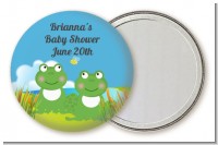 Twin Frogs - Personalized Baby Shower Pocket Mirror Favors