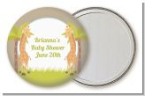 Twin Giraffes - Personalized Baby Shower Pocket Mirror Favors