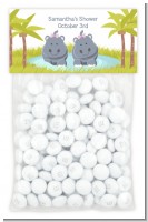 Twin Hippo Girls - Custom Baby Shower Treat Bag Topper