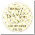 Twinkle Little Star - Round Personalized Baby Shower Sticker Labels thumbnail