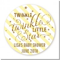 Twinkle Little Star - Round Personalized Baby Shower Sticker Labels